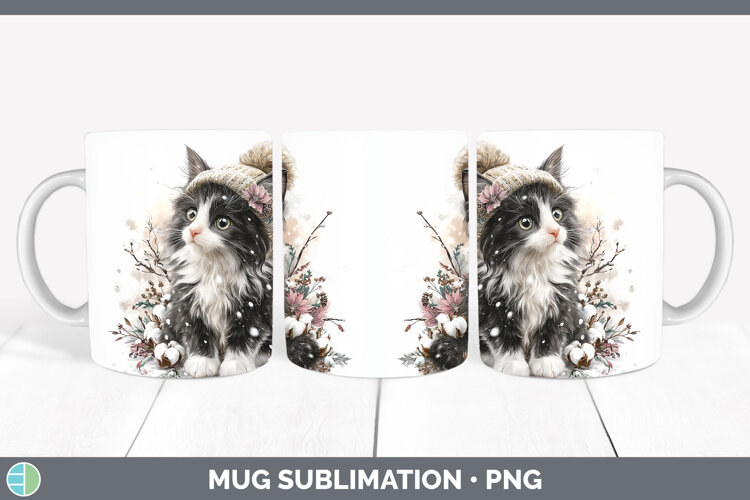 GorgeousCats Winter Knit Hat Mug Wrap design.