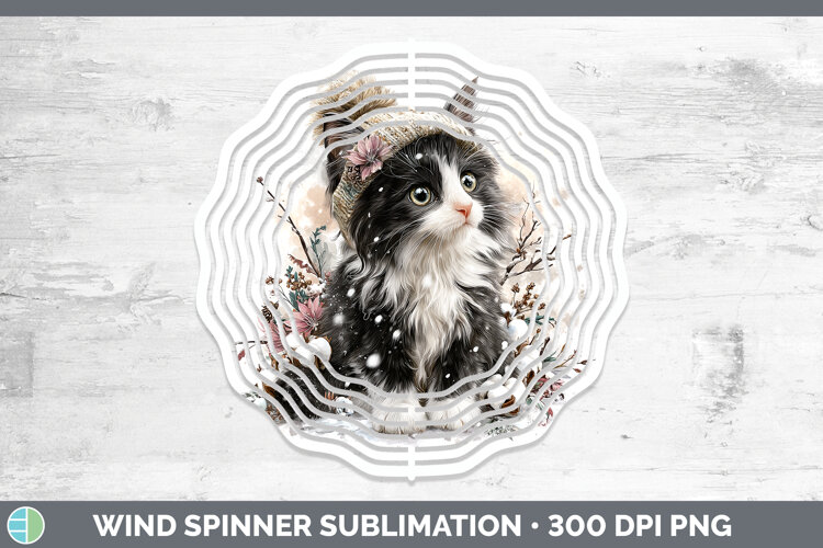 GorgeousCats Winter Knit Hat Wind Spinner design.
