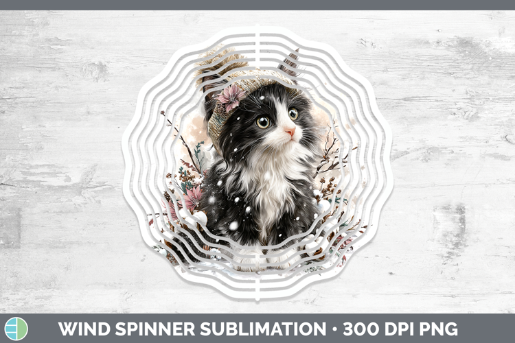 Tuxedo Cats Winter Knit Hat Wind Spinner Sublimation Design