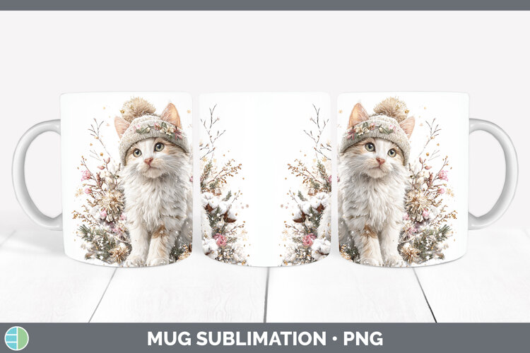 GorgeousCats Winter Knit Hat Mug Wrap design.