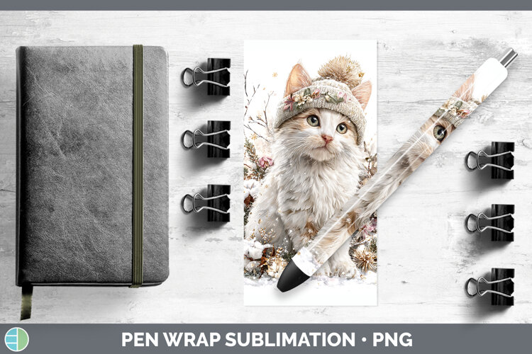 GorgeousCats Winter Knit Hat Pen Wrap design.