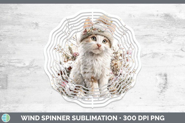 GorgeousCats Winter Knit Hat Wind Spinner design.