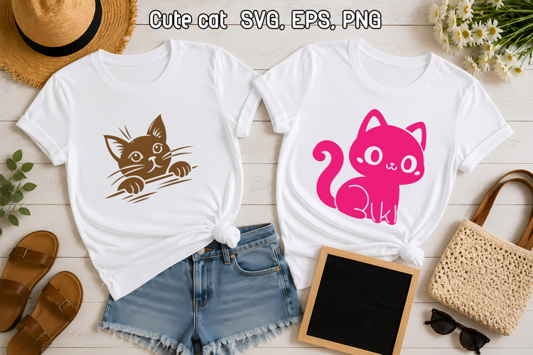 Peeking Cute Cat SVG | Cute Animal SVG Design