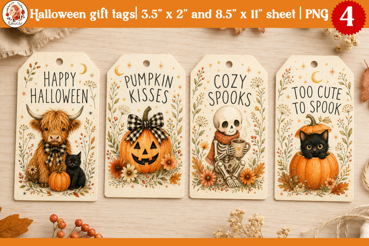 Whimsical Halloween gift tags