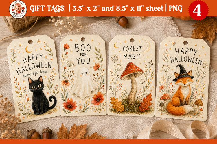 Whimsical Halloween gift tags