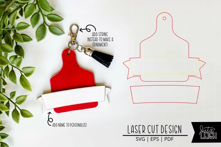 Cattle Tag Bag Laser Tag Cut File | Christmas Ornament SVG
