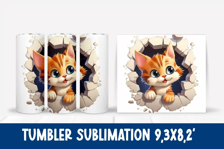 Cat hole tumbler wrap | Cat lover tumbler wrap design