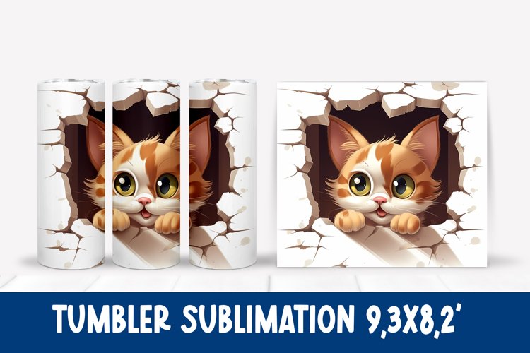 Cat hole tumbler sublimation | Cat tumbler design example image 1
