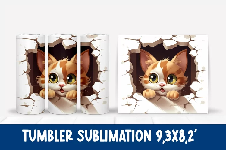 Cat hole tumbler sublimation | Cat tumbler design
