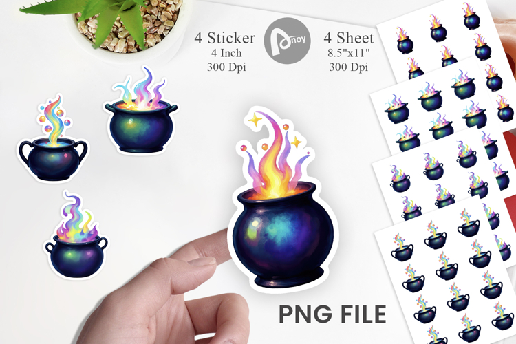 Iridescent Bubble Cauldron Sticker