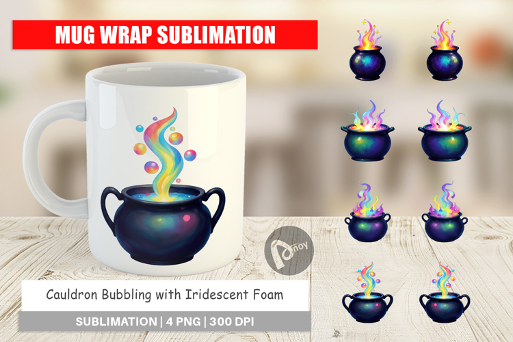 Mug Wrap Iridescent Bubble Cauldron
