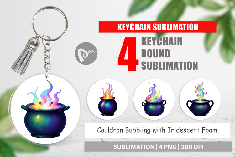 Keychain Iridescent Bubble Cauldron