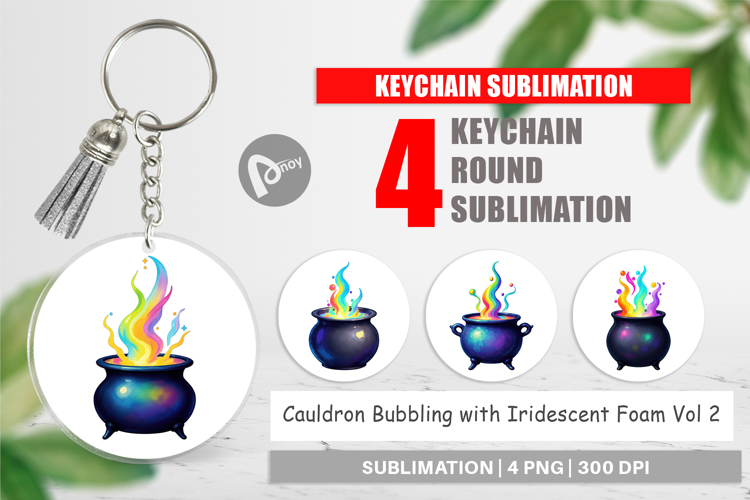 Keychain Iridescent Bubble Cauldron