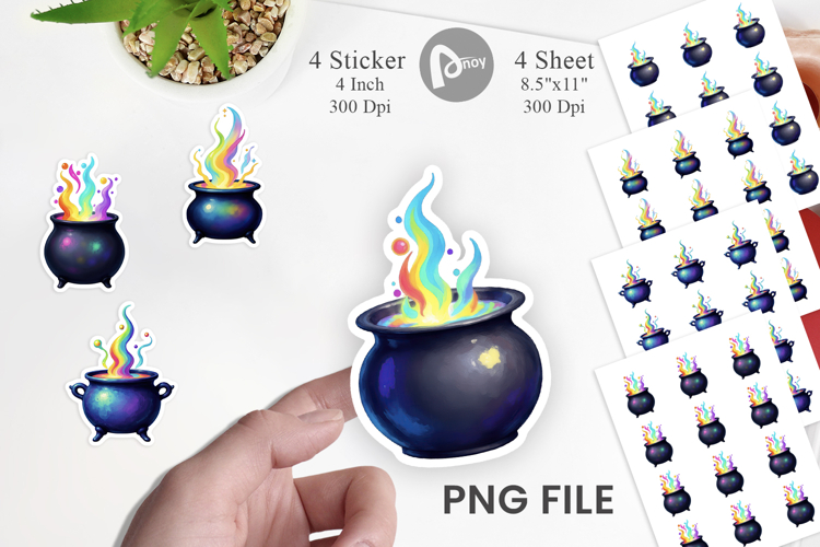 Iridescent Bubble Cauldron Sticker
