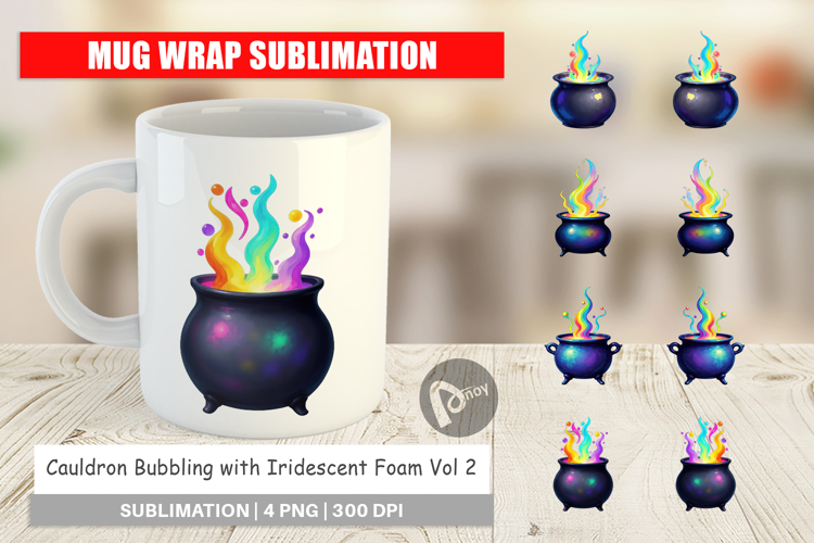 Mug Wrap Iridescent Bubble Cauldron