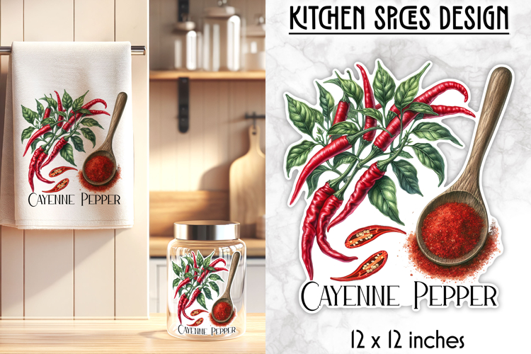 Kitchen Spices Stickers, Botanical Herbs and Spices PNG
