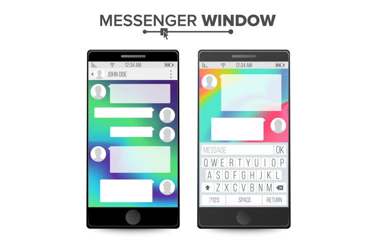 Smartphone Isolated On White Background. Messenger Window.
