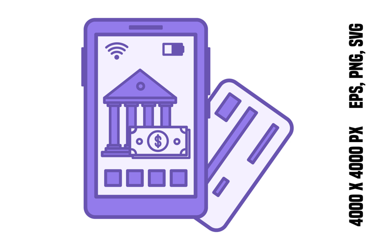 Colored Mobile Banking Icon