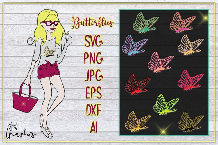 Butterfly Digital PRINTABLE, SVG IMAGES FOR PRINTS, DOWNLOAD example image 1