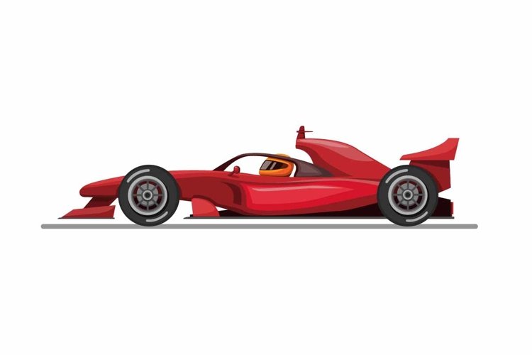 Formula one car and driver with halo head guard side view example image 1