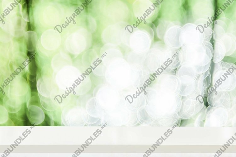 Empty White table with free space on blurred background