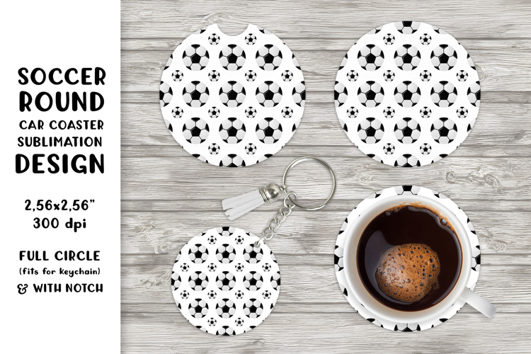 Soccer balls car coaster sublimation Sports round coaster 10