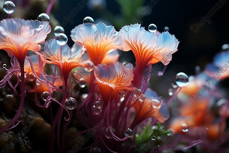 Sea Anemone Glowing Underwater Scene example image 1