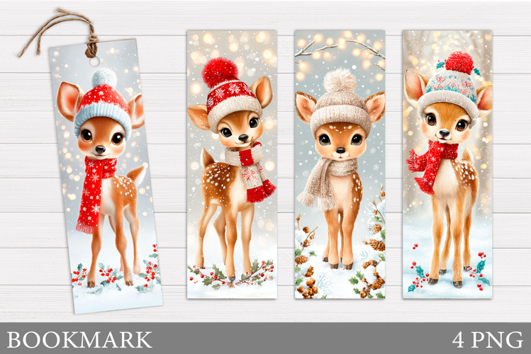 Christmas Deer Bookmark. Christmas Bookmark Sublimation