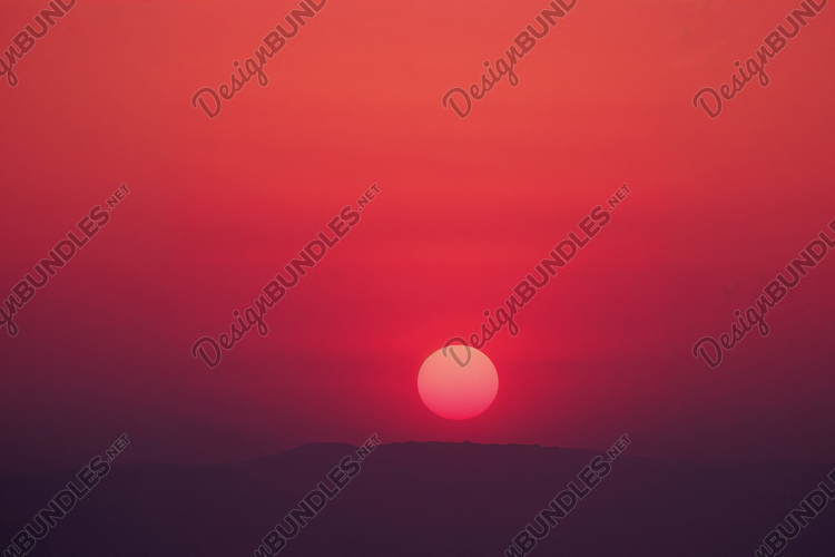 Vibrant Red Sunset Background Wallpaper