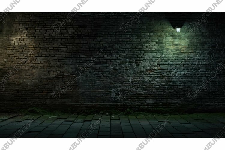 illuminated dark brickwall