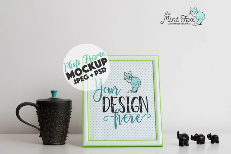 Frame Mockup with Elephants | JPG & PSD Mock Up