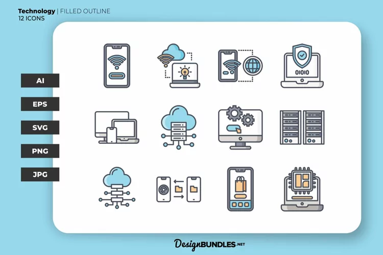 Technology - Filled Outline Style| Icons
