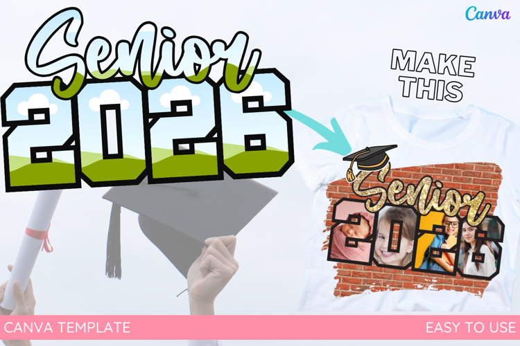 2026 Senior Canva Frame Template Sublimation | Senior 2026