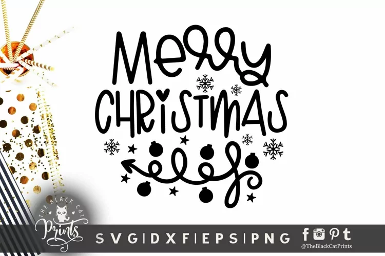 Merry Christmas SVG DXF EPS PNG Snowflakes Arrow cut files