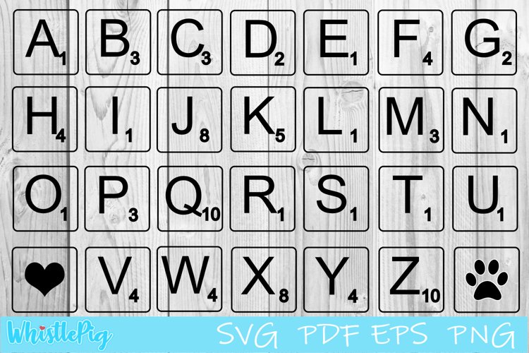 Letter Tiles Letters Design Element SVG A- Z Alphabet example image 1