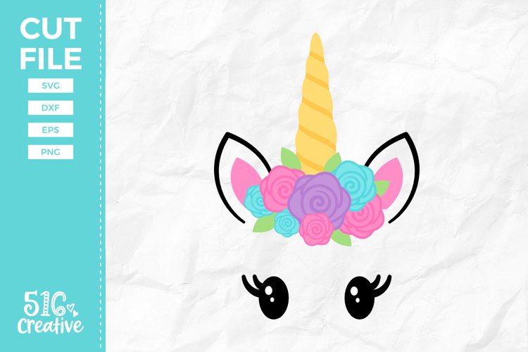Unicorn Face SVG DXF EPS PNG example image 1