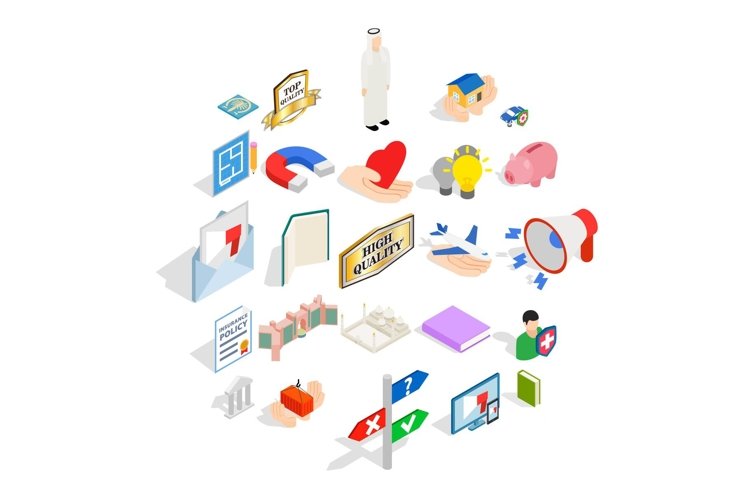 Best icons set, isometric style