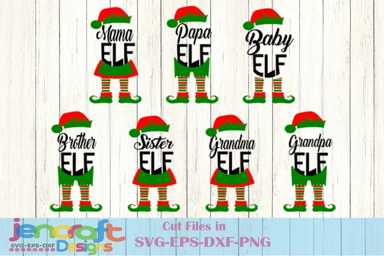 Christmas SVG Elf Family SVG, Elf Legs, Mama Grandma Papa