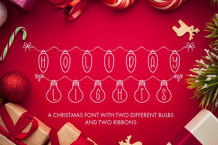 Holiday Lights - A Christmas Font example image 1