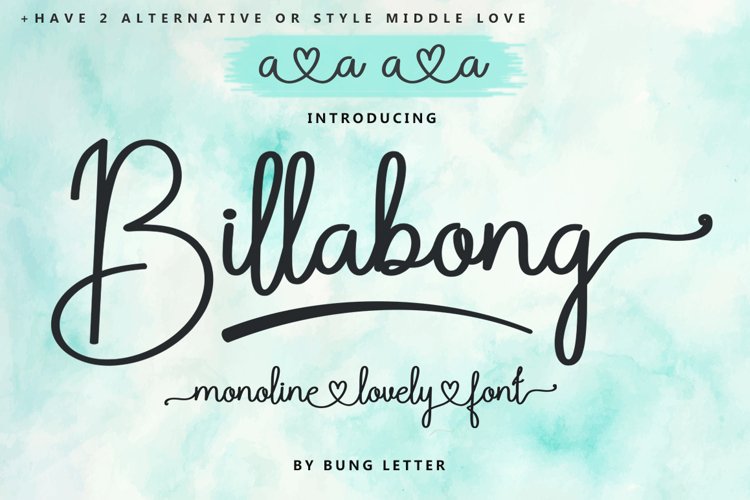 Billabong - Monoline Script example image 1