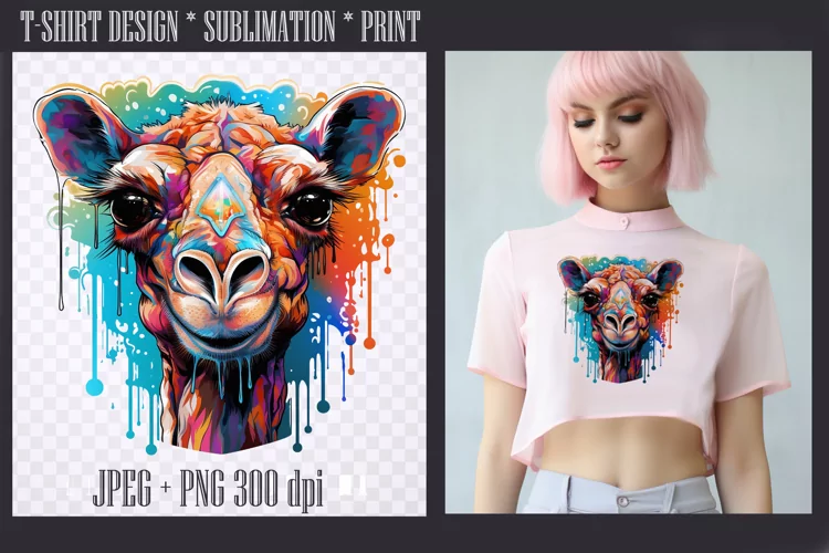 Bright watercolor Camel,transparent PNG/JPEG 300dpi
