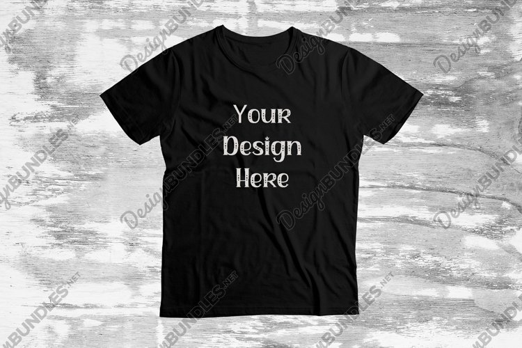 Gildan T-shirt Mockup Black Shirt Flat Lay