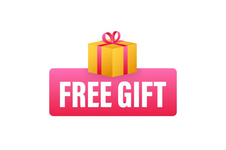 Business template with red free gift on white background for example image 1