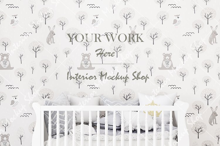 Blank wall mockup, Nursery mockup