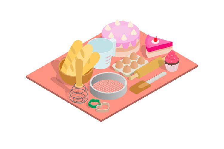 Tea day concept banner, isometric style example image 1