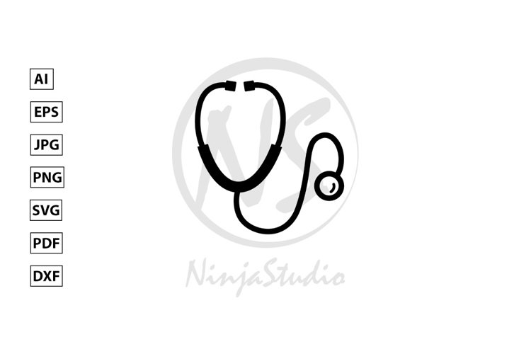 Stethoscope Icon In Flat Style Vector example image 1