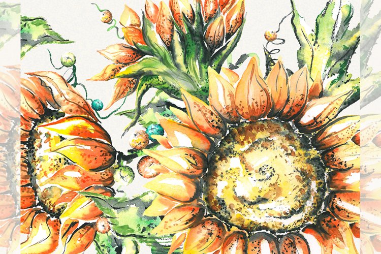 Watercolor Sunflower Clipart Image 18