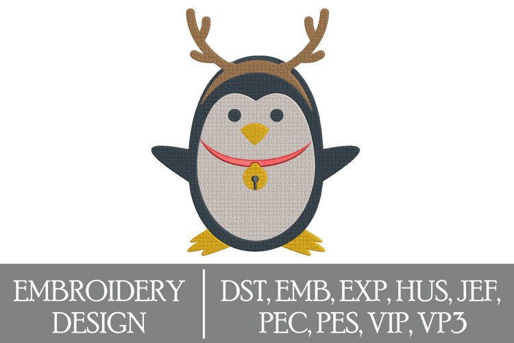 Penguin Machine Embroidery Design example image 1