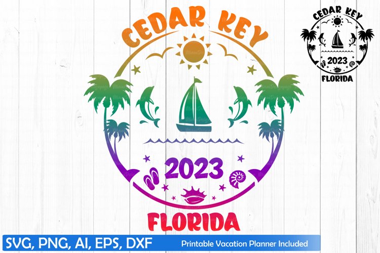 Cedar Key Florida 2023 Svg, Florida Vacation TShirt Png