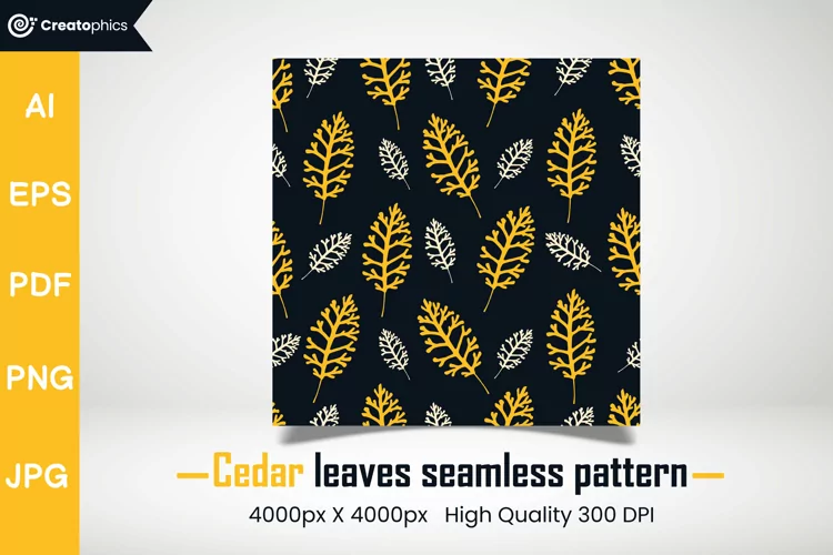 cedar seamless leaves pattern and digital paper